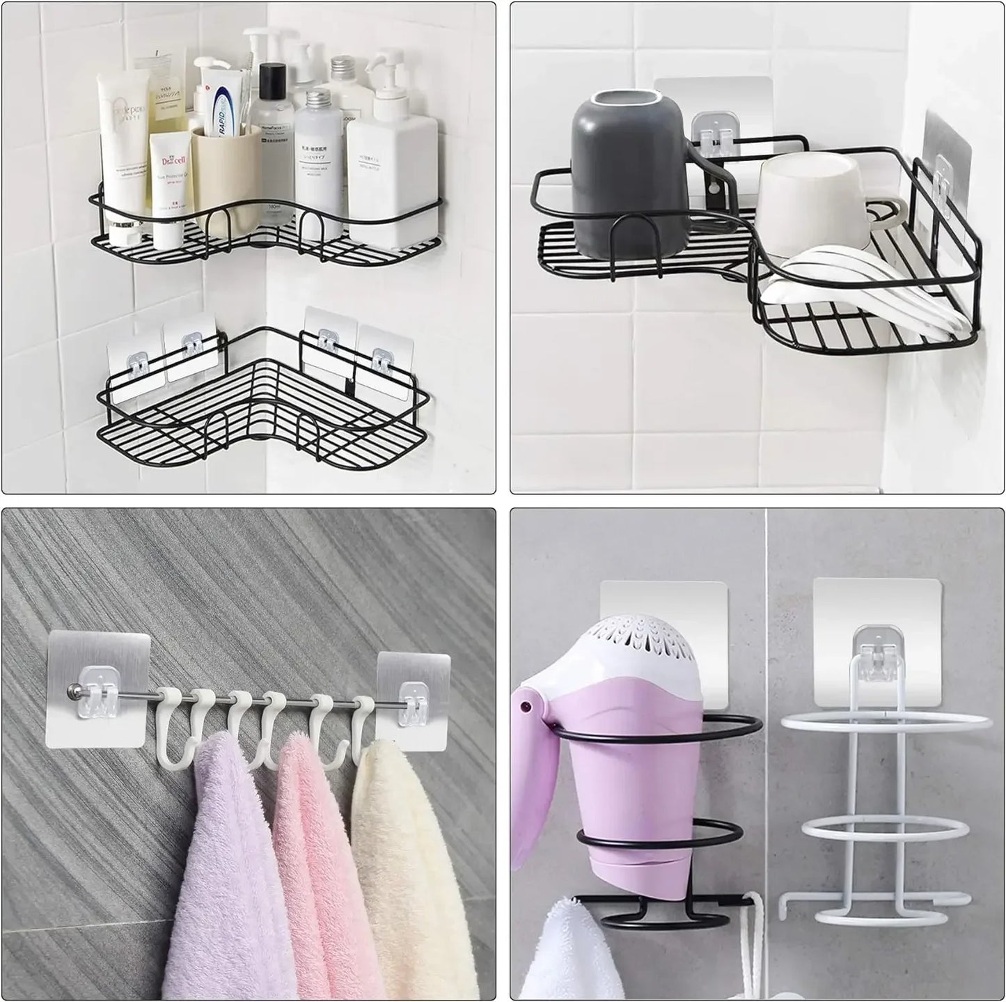 20/1pcs Multi-Purpose Hook Self Adhesive Strong Sticker Hooks Wall Hanging Holder Hook for Kitchen Bathroom Organizer Shelf Hook