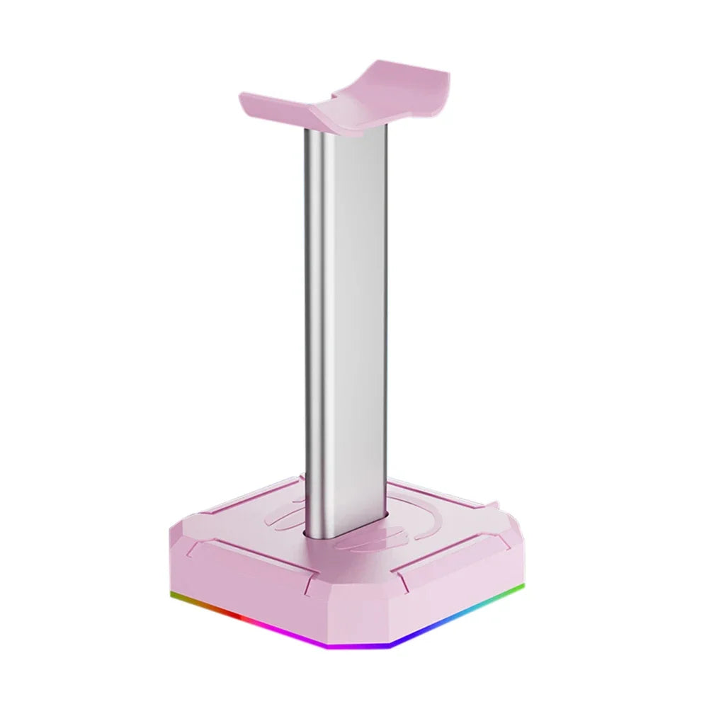 Aluminum Alloy Gaming Headphone Stand Space Saving Desktop Organizer Vertical Bracket RGB Backlight Headset Holder Display Rack