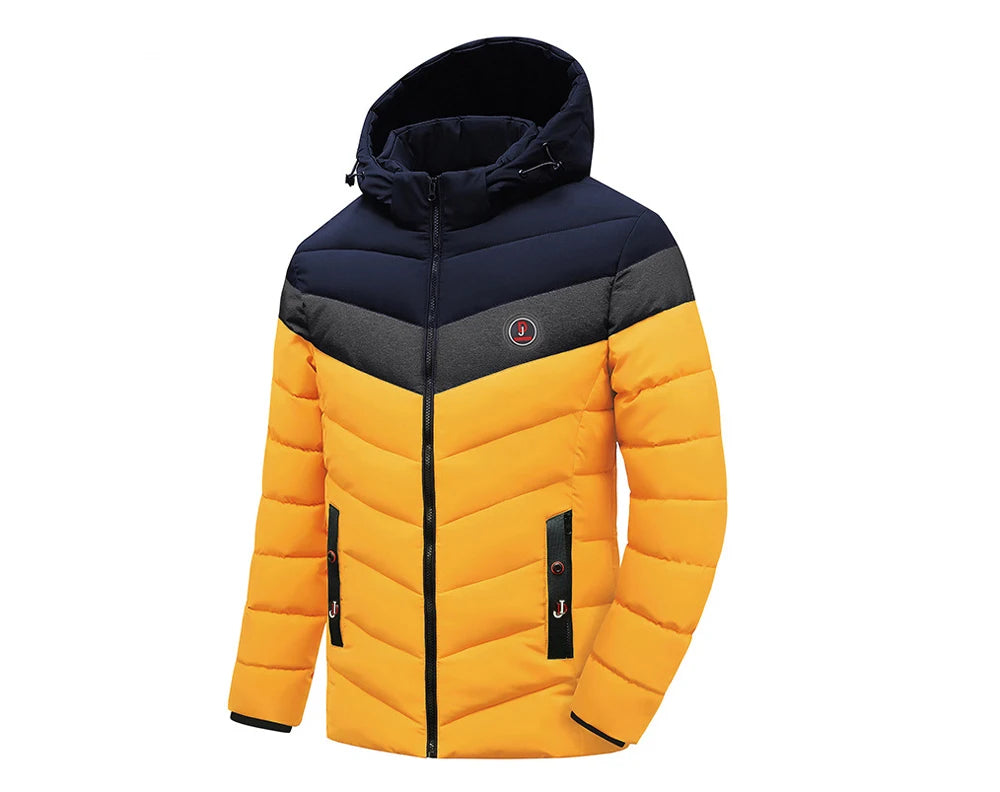 Winter Men's Warm Parkas Fashion Men Cotton Thicken Windbreaker Hooded Jackets Male Waterproof Padded Coats Clothing