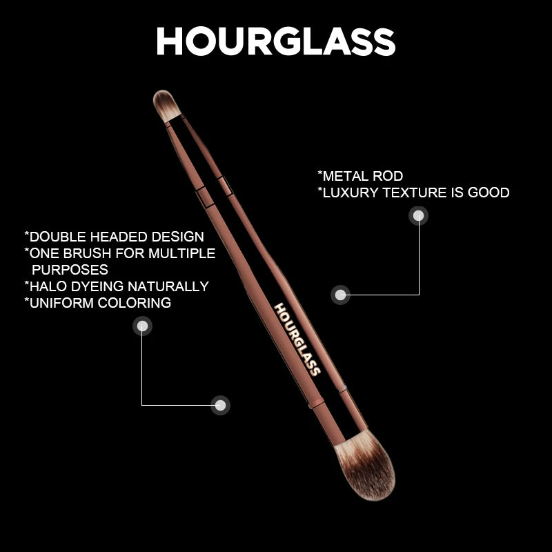 Hourglass Multifunctional Makeup Brush, Double-headed Brush for Facial Concealer and Highlight