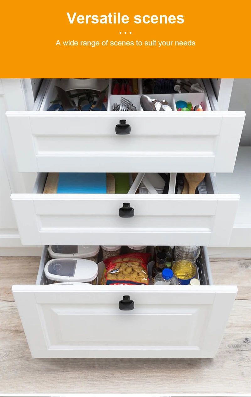 JUIDINTO 1pc Aluminium Cabinet Handle Pulls Black Handle 96-320mm Kitchen Drawer Handle for Furniture Wardrobe Closet