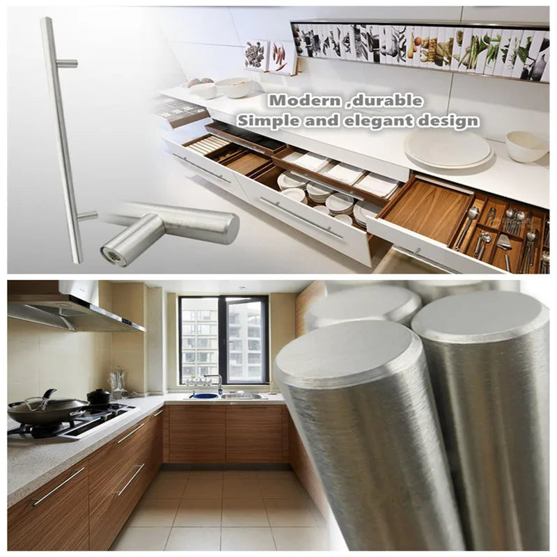 Modern  Stainless Steel Kitchen Door Cabinet T Bar Handle Pull Knob cabinet knobs furniture handle cupboard drawer handle
