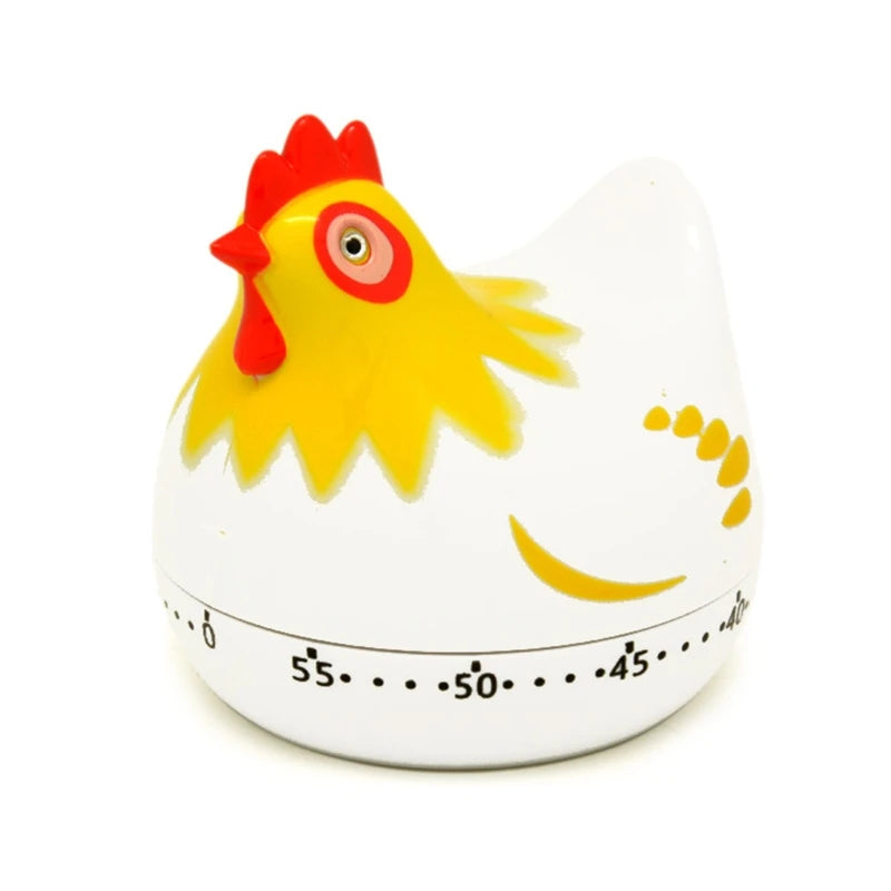 KX4B 55 Minutes Novelty Chicken Kitchen Timer Mechanical Rotating Alarm for Cooking Baking Countdown Clock