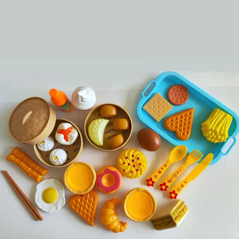 Chinese Breakfast Food Set Chinese Dim Sum Food Cooking Role Play Toys Kitchen Simulation Food Toys Girls Boys Children