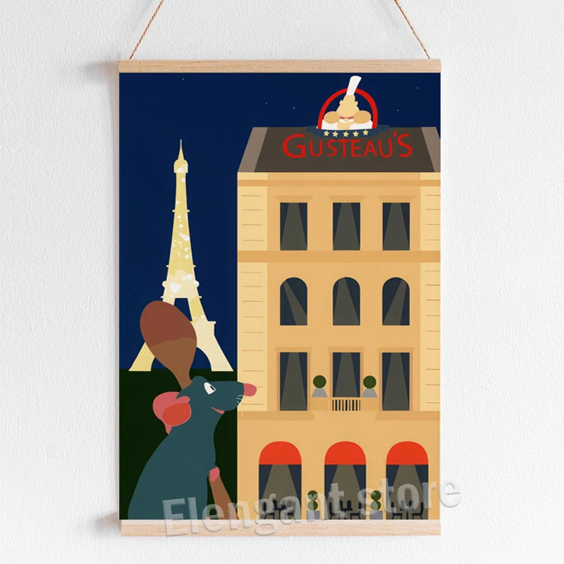 Cartoon Movie Ratatouille Art Prints Decorative Poster Classic Cartoon Film Canvas Painting Dining Room Kitchen Wall Decor