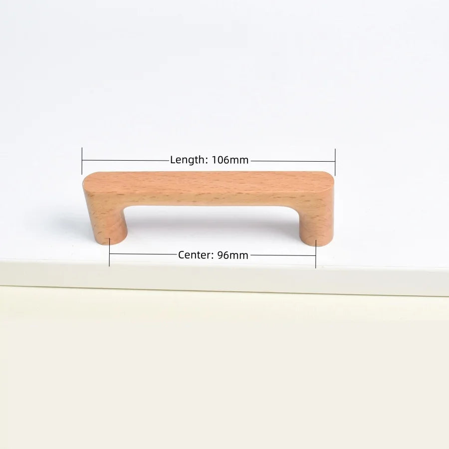 Nordic Wooden Cabinet Handles Solid Wood Furniture Kitchen Door Handle Wardrobe Cupboard Drawer Knobs Hardware Pull Handle