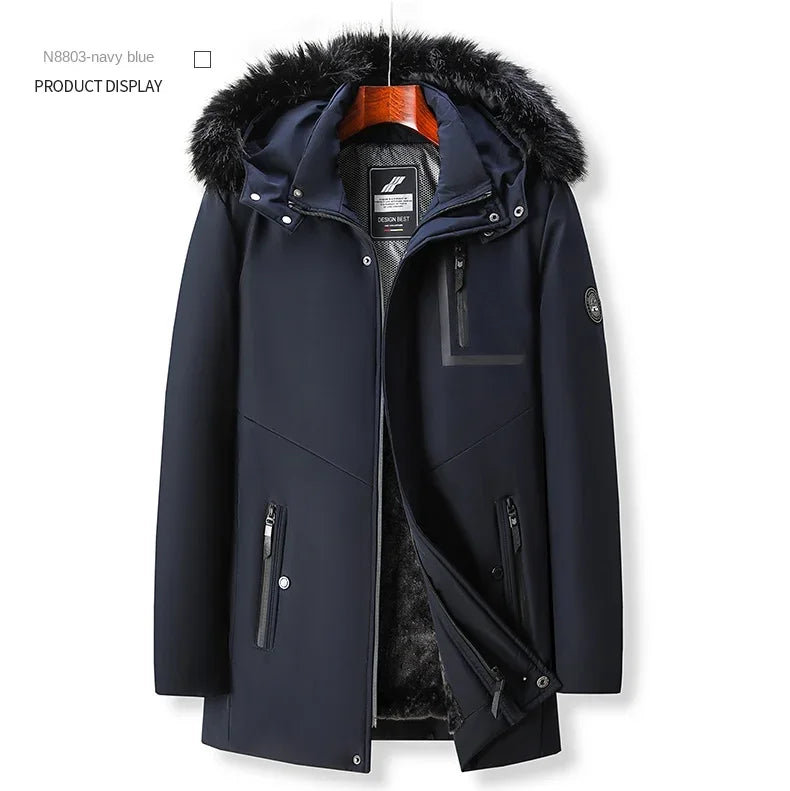 Men's Fashion Thickened Cotton-padded Jacket Windproof Warm Wear Resistant Fashion Casual High-quality Fabric Crisp Comfortable