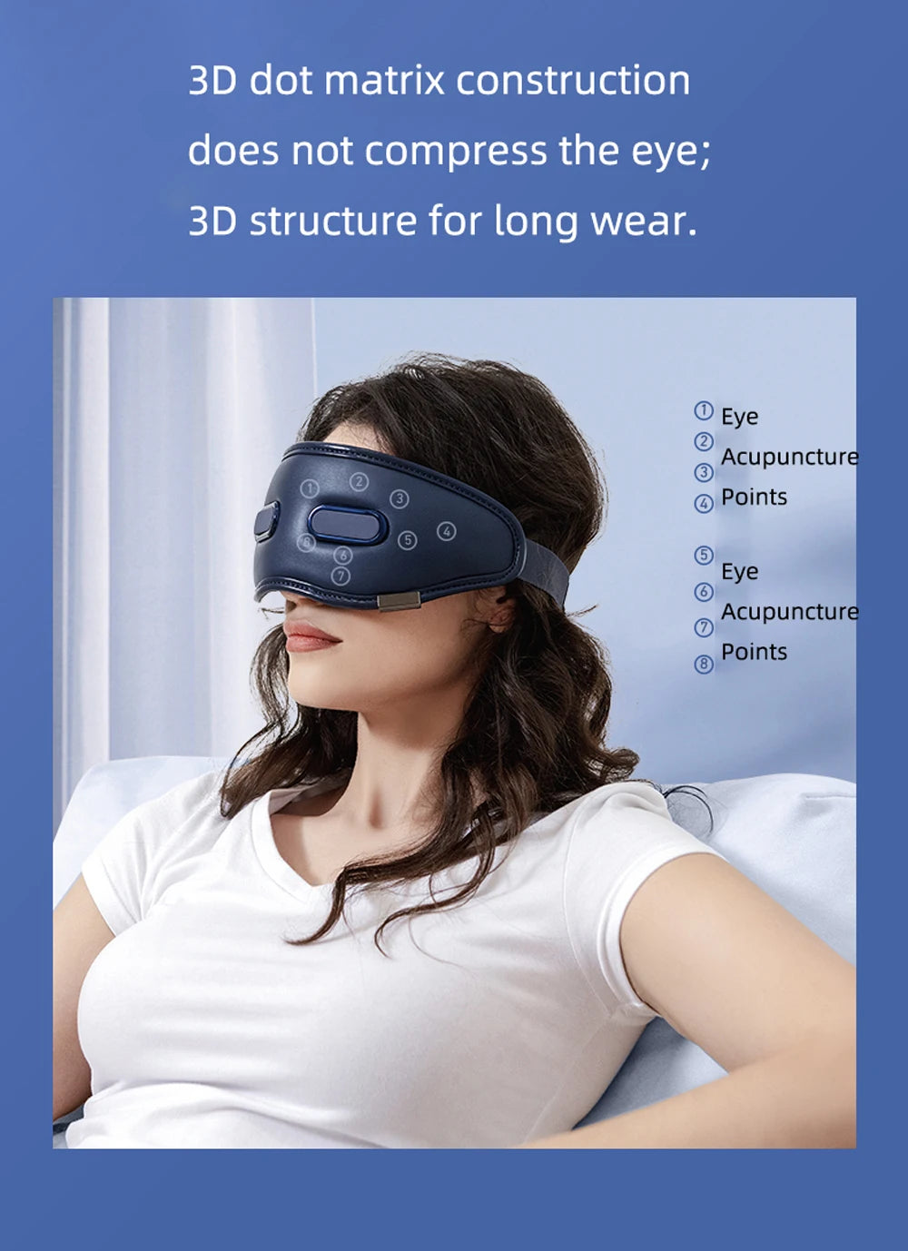 Smart Eye Massager Rechargeable Heated Eye Massage Instrument Massage Eyes Device Vibratable Reduce Eye Strain Improve Sleep
