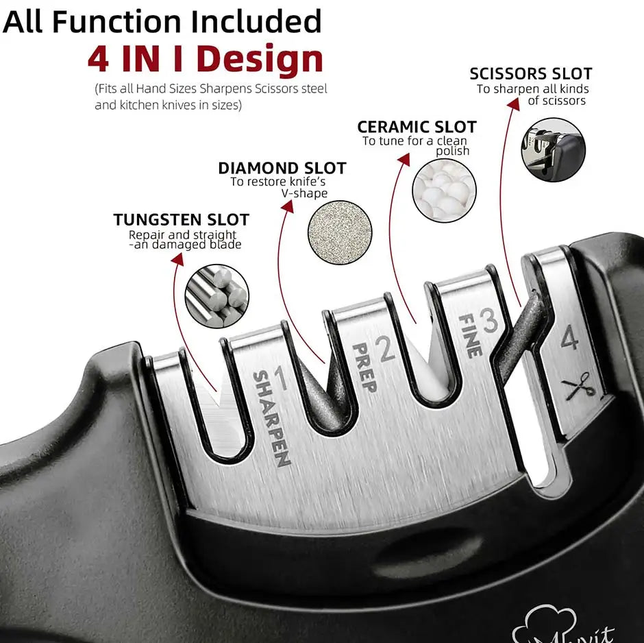 Knife Sharpener Professional Sharpening Stone Whetstone Grindstone 2/3/4 Stages Kitchen Knives Scissor Grinder Stone Householder