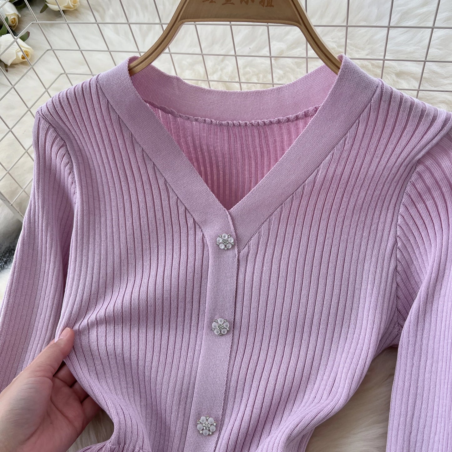 SINGREINY Autumn Knitting Sweater Dress Ladies V-Neck Single Breasted Full Sleeve Soft Slim Senior Knitted Casual Long Dress