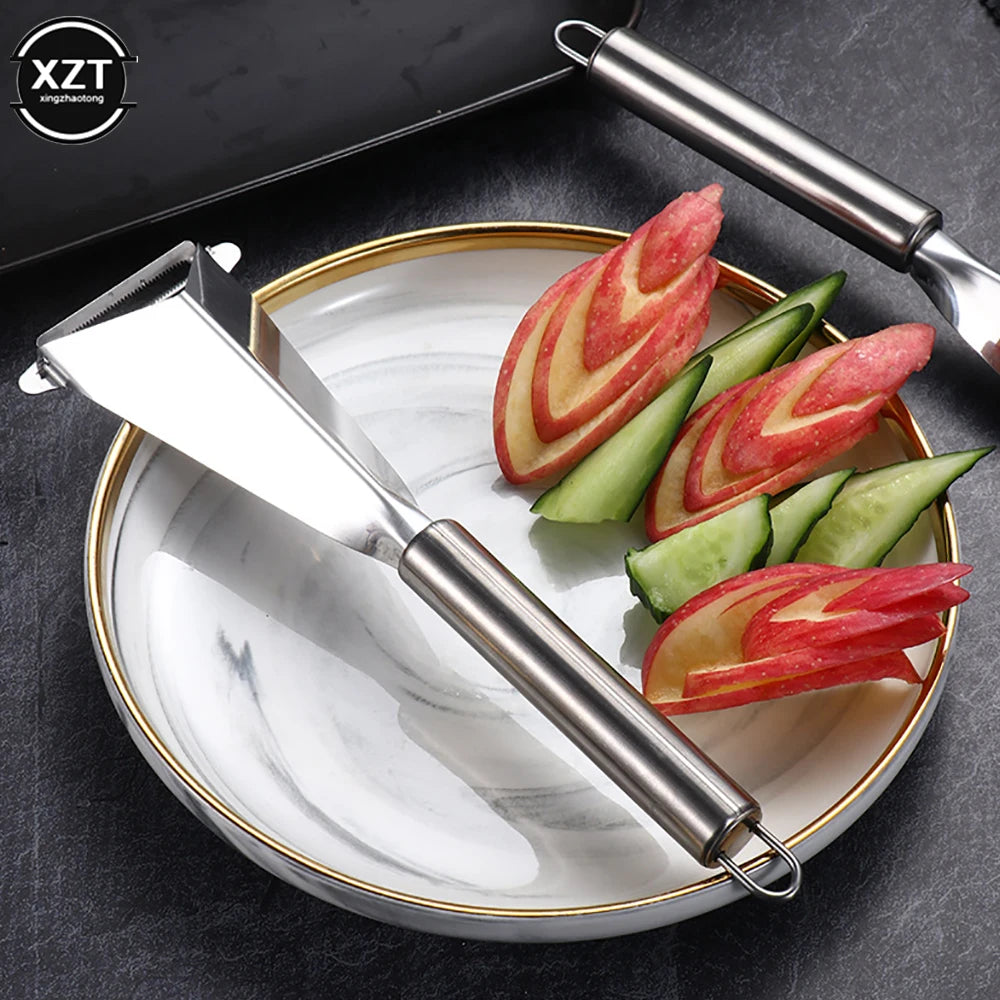 New Stainless Steel Fruit Carving Knife Triangular Shape Vegetable Knife Slicer Antislip Engraving Blades Kitchen Accessories