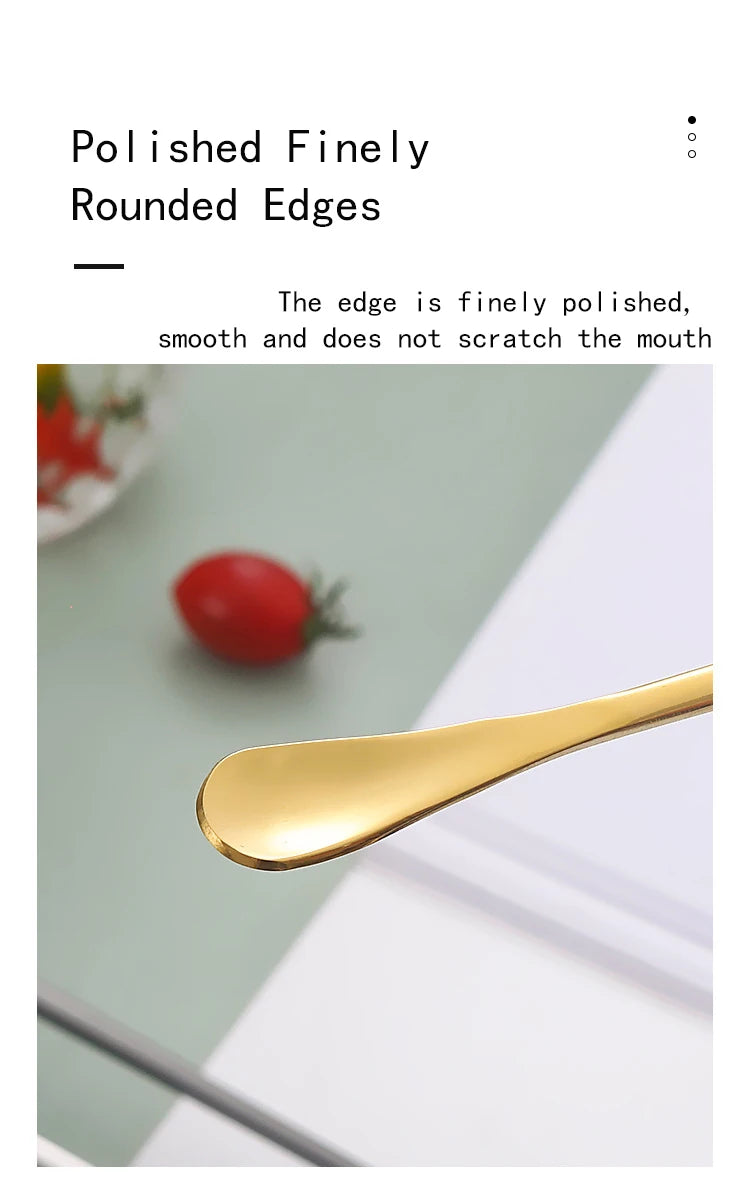 304 Stainless Steel Long Handle Stirring Spoon Coffee Tea Ice Spoon Bar Tableware Fashion Kitchen Tool Seasoning Mixing Dessert