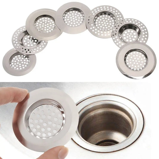 Kitchen Drain Plug Stainless Steel Sink Strainer Mesh Trap Drain Filter Hair Clean Up Waste Catcher Bathtub Accessories
