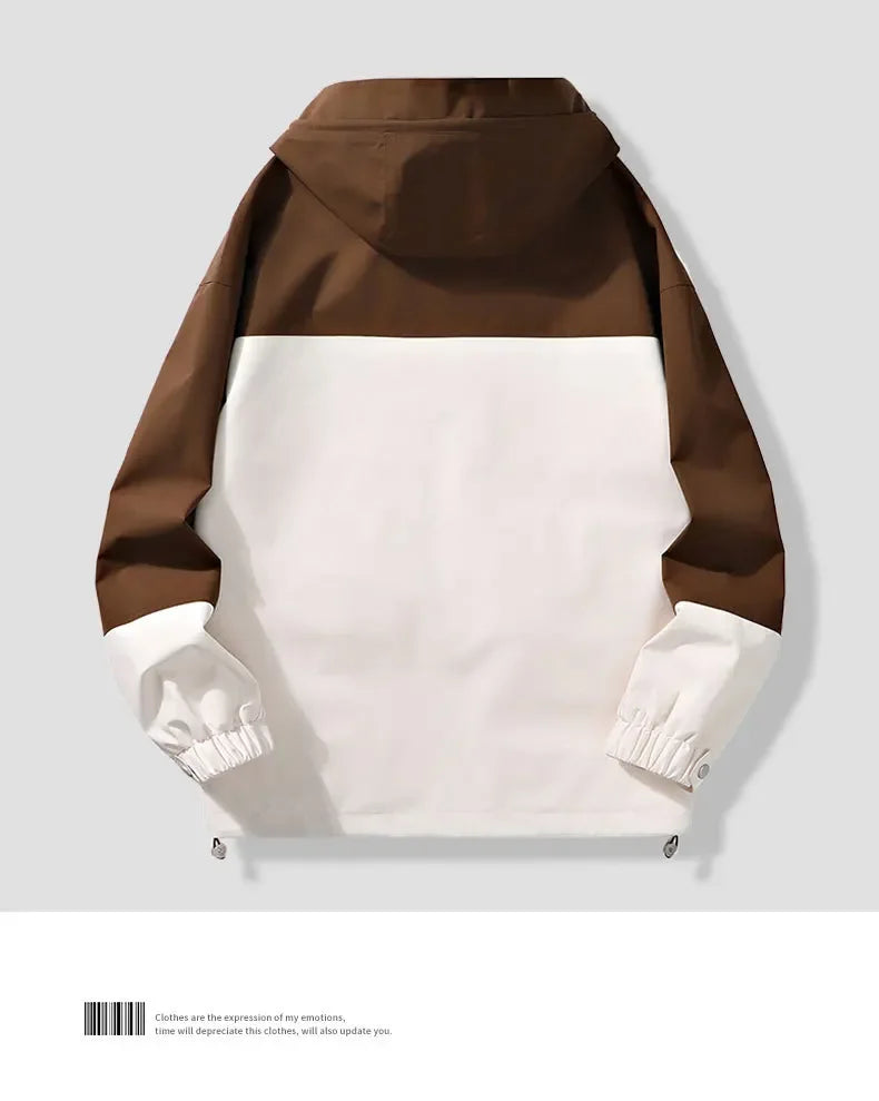 Autumn Men's Trendy Hooded Jacket Casual Versatile Fashion Top Cloth For Spring Autumn Seasons