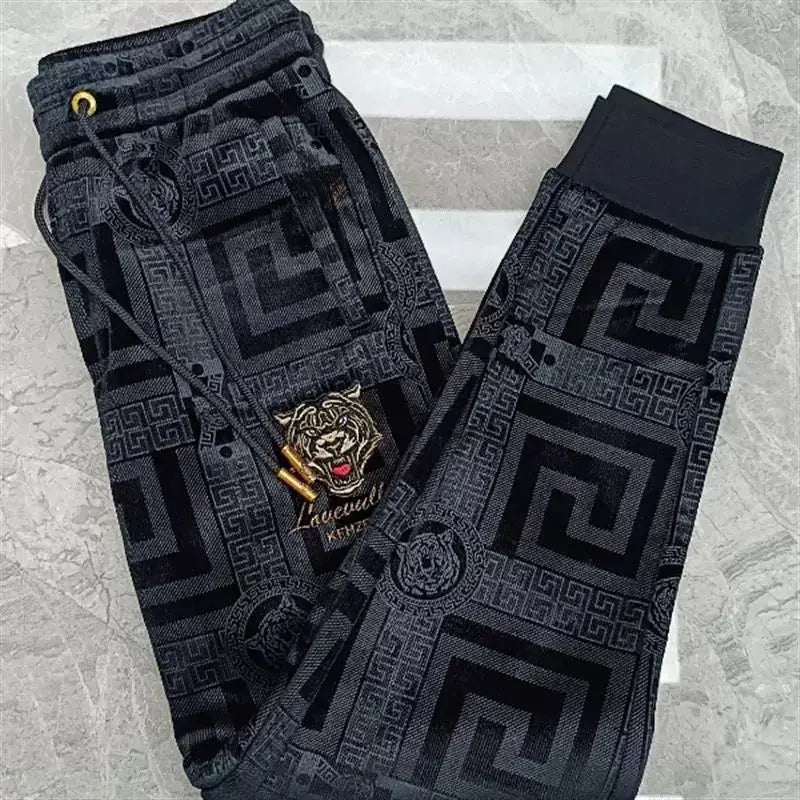 New Harem Pants with Tiger Embroidery for Men Autumn and Winter Sweatpants Men Clothing baggy Joggers Streetwear Track Pants