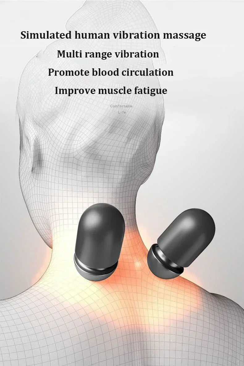 Electric Neck Massage Pillow Heating Shiatsu Vibration Neck Massager Back Cervical Traction Shiatsu Memory Foam Spine Support