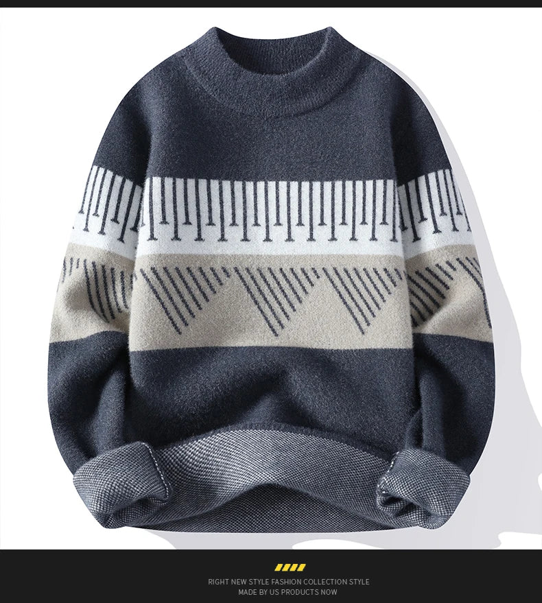 Fall Mens Christmas Cashmere Sweater O Neck Men Tops Quality Male Pullover Sweaters Thick Warm Pull Homme 2023