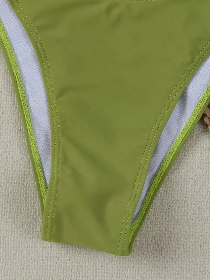 Sexy Solid Strapless Bikini 2 Piece Set Women Split Swimsuit Low Waist Beach Backless Bikini 2025 New Summer Swimwear Bikini Set
