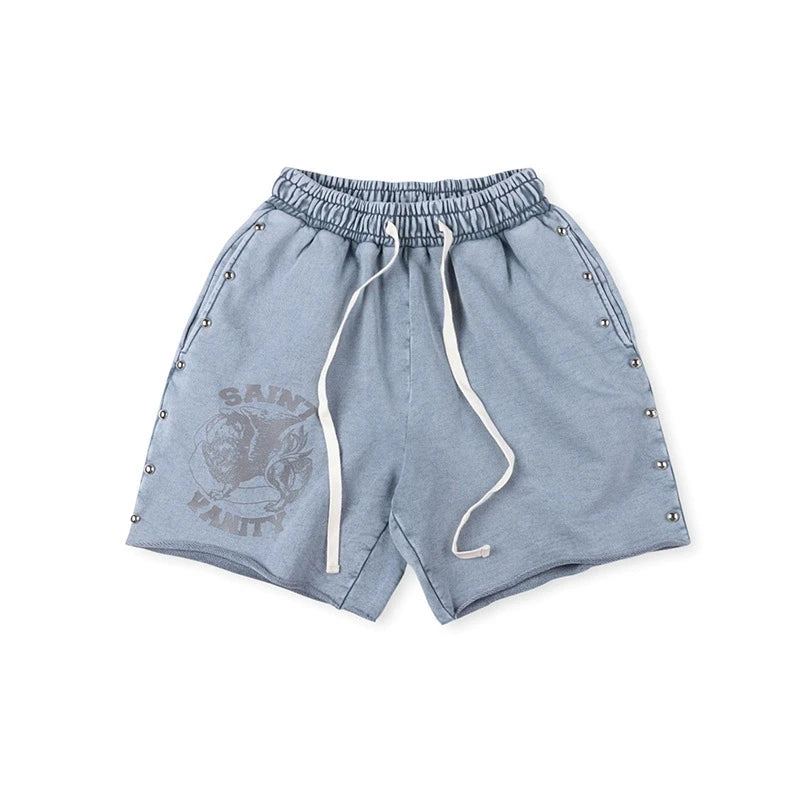 SAINT VANITY Embroidered Buckle Sports Sweatpants Jogger Men Women Drawstring Long Pants Trousers