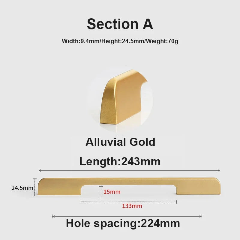 JUIDINTO 1pc Aluminium Cabinet Handle Pulls Black Handle 96-320mm Kitchen Drawer Handle for Furniture Wardrobe Closet