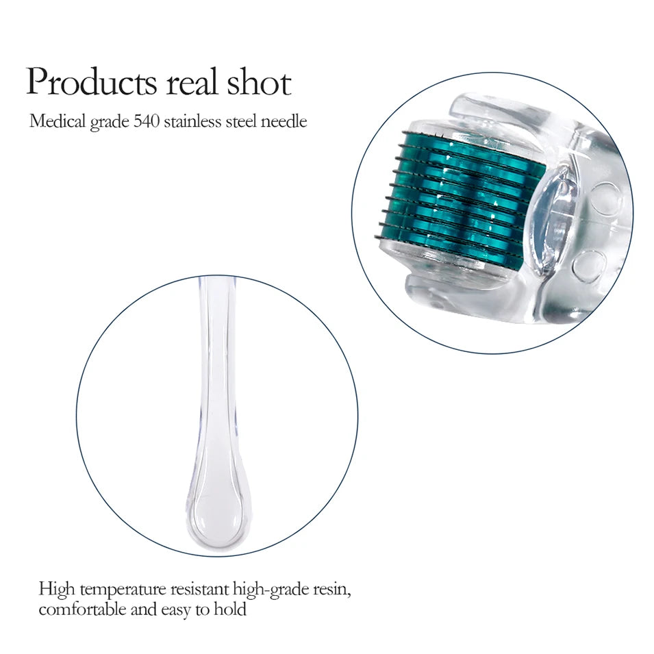 Professional 540 Needles Derma Roller Micro Face Roll Tool For Skin Facial Beauty Hair Beard Scalp Micro Needle Face Roller