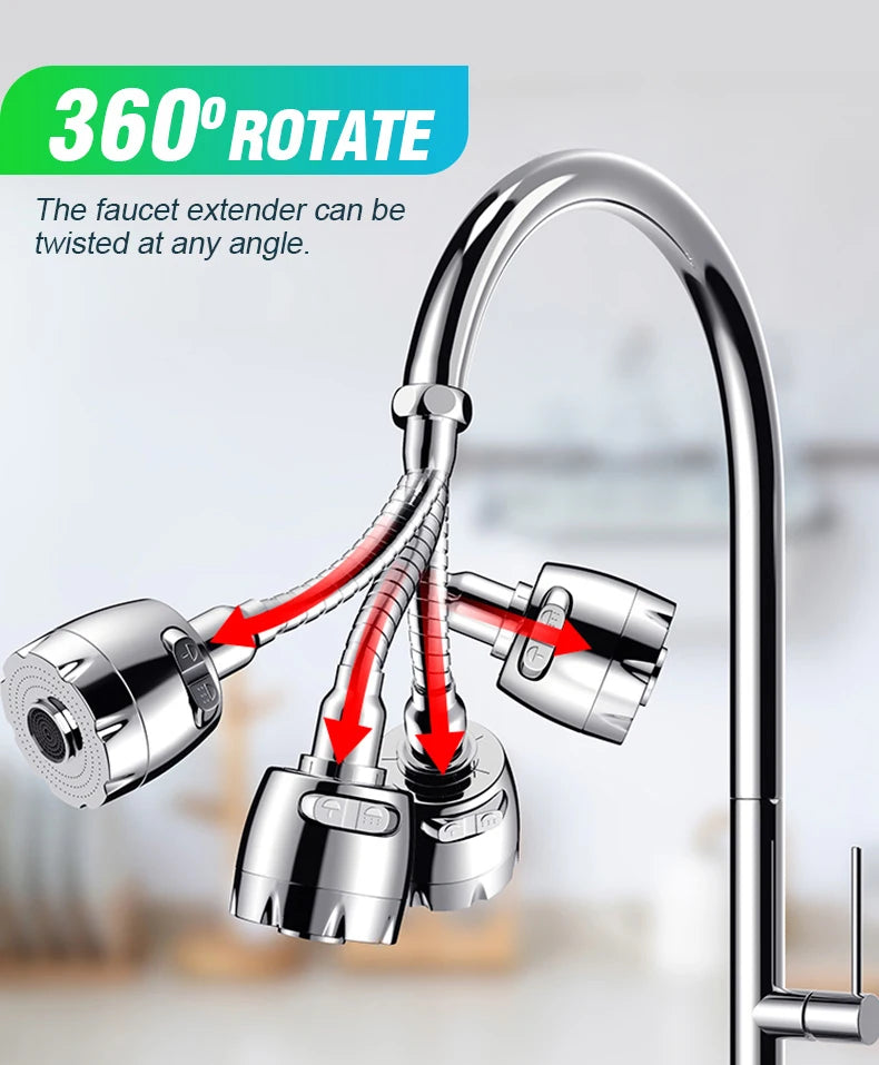 Faucet Extender 360 Degree Rotary Kitchen Sink Faucet Bubbler Water-Saving Device Adapter Soft Water Nozzle Bathroom Accessories