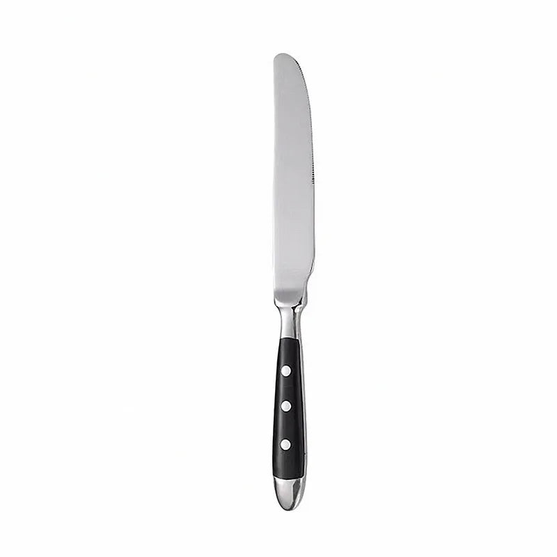 Western Stainless Steel Cutlery Set Creative Retro Steak Knife Dining Fork Spoon Dinnerware Set Rivets Handle Kitchen Tableware