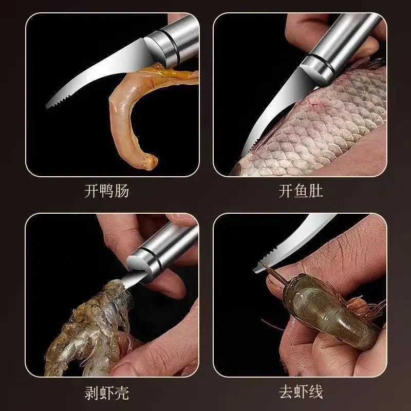 Double-headed Shrimp Line Knife Kitchen Accesories Cleaning Tools Stainless Steel Multifunctional Fish Maw Cutter Utensils Bar
