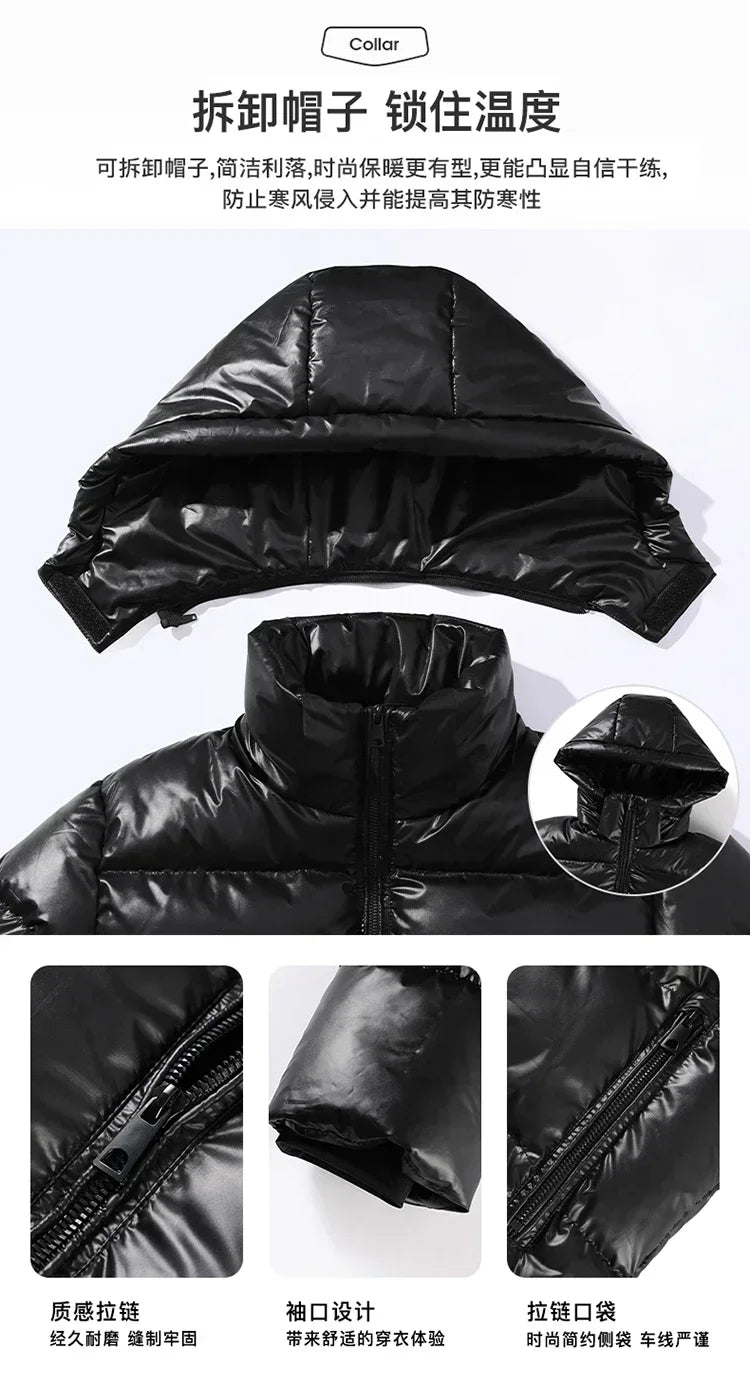 Thick Winter Jacket Warm Wool Windproof Hooded jacket Male Parkas Plus Size Fashion Man Jacket and Coat Men