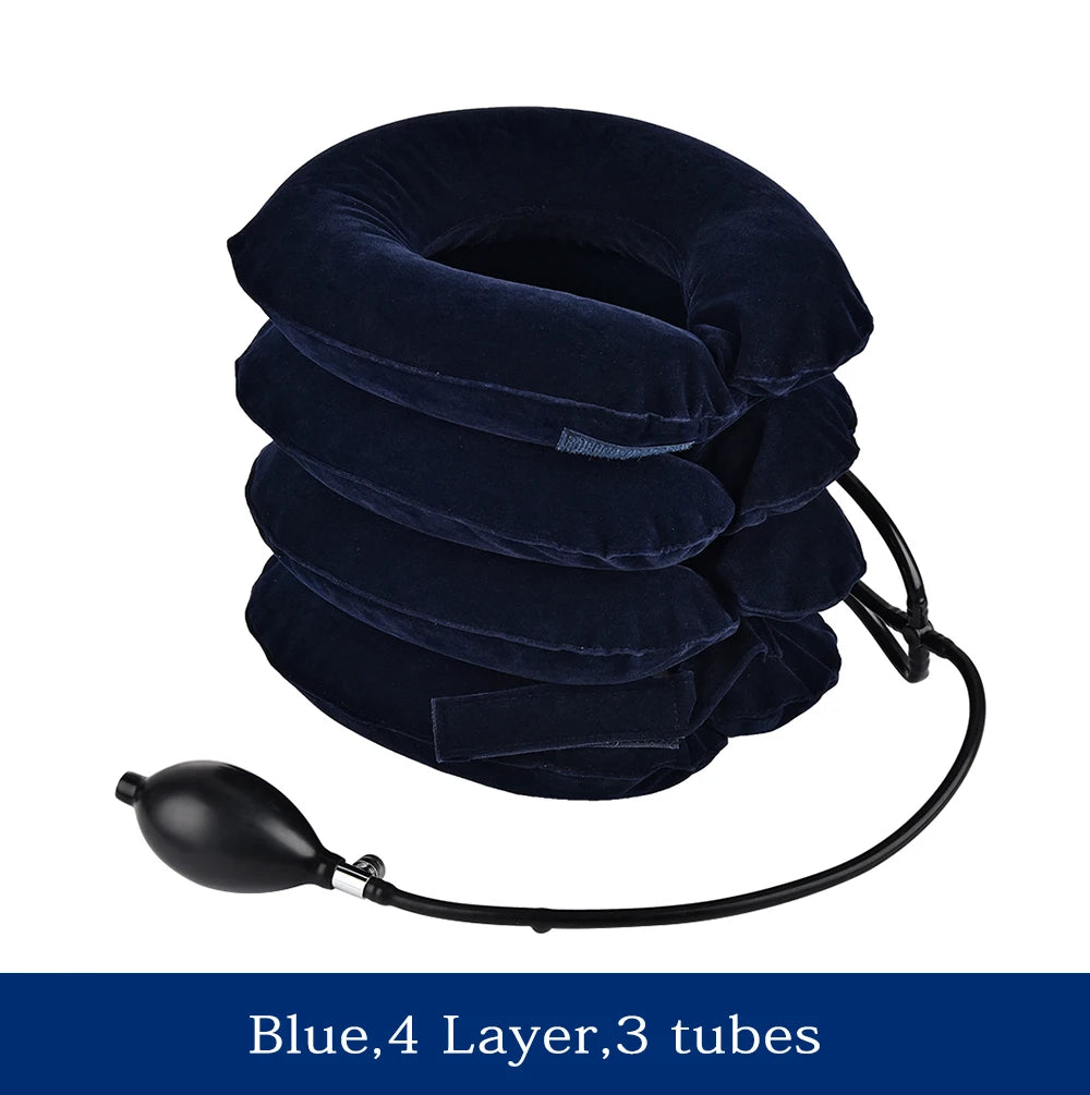 Neck Massager Cervical Support Pillow Air Pump Inflatable Collar Stretcher Brace 3/4 Layer Pain Relief Neck Ontlaster Traction