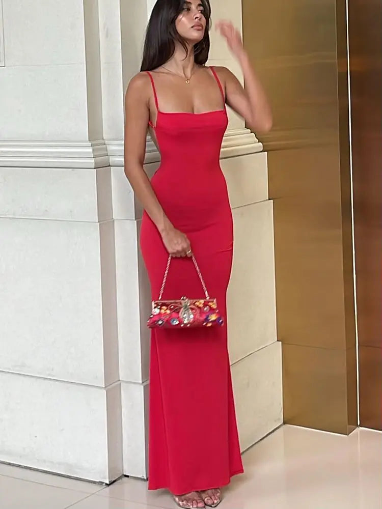 Cryptographic Draped Sexy Backless Sleeveless Slip Maxi Dress for Women Elegant Summer Sundresses Holiday Beach Vestido Clothes
