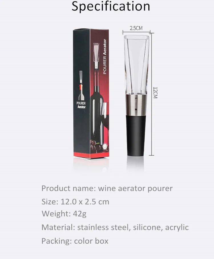 Mini Wine Aerator Pourer Bar Accessories 2 in 1 Quick Aerating Pouring Tool Pump Portable Red Wine Decanter Kitchen Gadgets