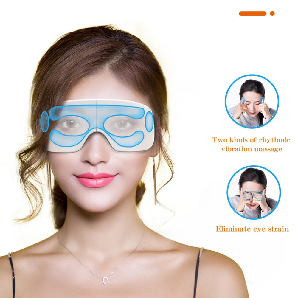 Electric Eye Massager Hot Compress Vibration Massage Bluetooth Music Relief Stress Fatigue Relax Foldable Eye Care Smart Glasses