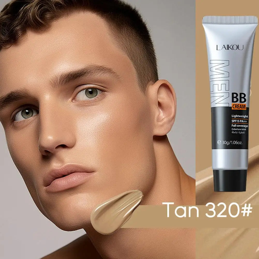 BB Cream For Men Full Coverage Facial Concealer Long Lasting Makeup Foundation Waterproof Men BB Liquid Foundation 30g