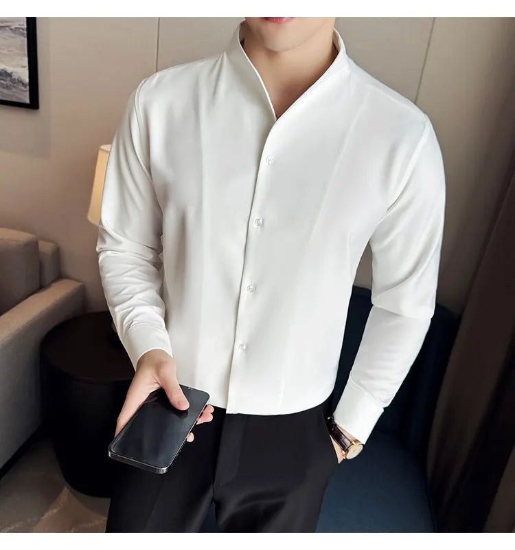 Shirts Men Dress Spring High Quality Shirts Slim Men's Business Formal Social Long Sleeve Men Casual Chemise Homme Tuxedo Shirts