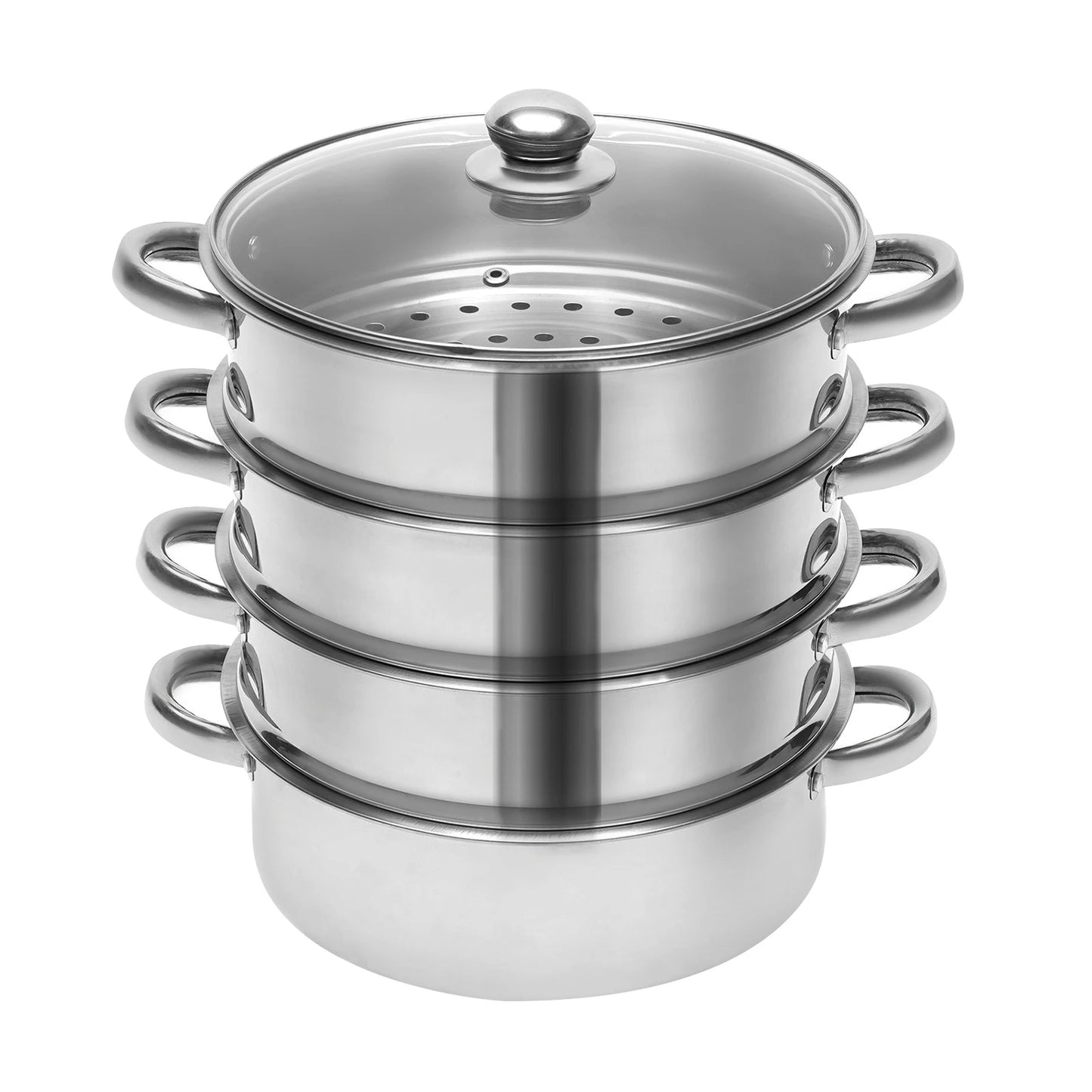 26cm 5-Layer Multifunctional Stainless Steel Steamer Silver For Kitchen Cooking