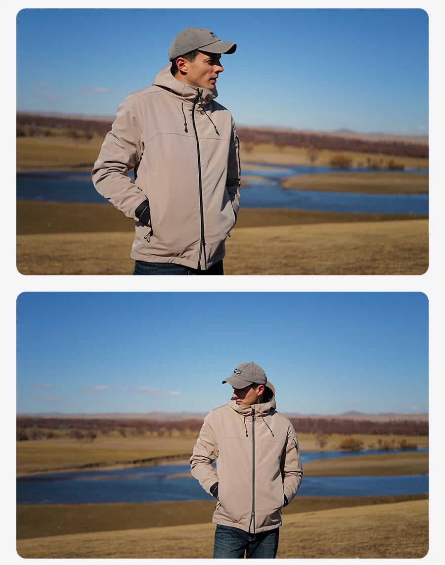 SIMWOOD 2024 Winter New Regular Fit Water-Resistant, Windproof Shell Men’s Winter Jacket with Hood Outdoor Coats