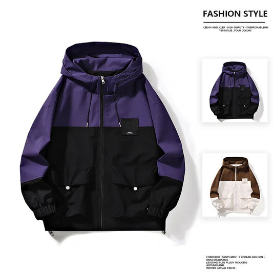 Autumn Men's Trendy Hooded Jacket Casual Versatile Fashion Top Cloth For Spring Autumn Seasons