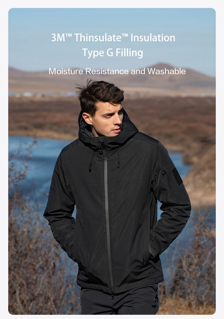 SIMWOOD 2024 Winter New Regular Fit Water-Resistant, Windproof Shell Men’s Winter Jacket with Hood Outdoor Coats