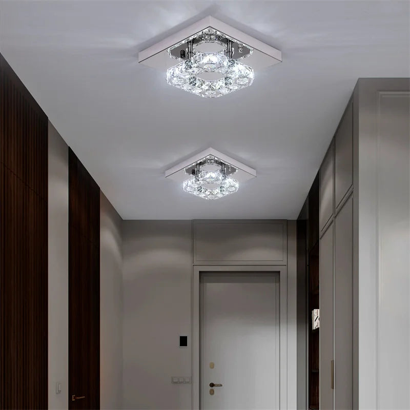 Modern K9 Crystal Chandelier Led For Dining Room Stainless Steel Ceiling Lamp Light Fixture Kitchen Lustres Luminaire Pendant