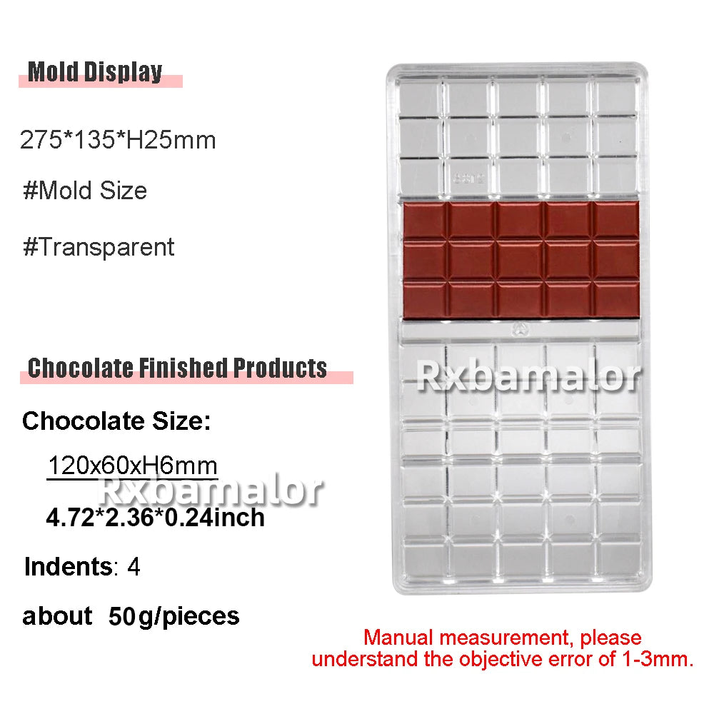 Polycarbonate Chocolate Mould Candy Chocolate Bar Sphere Mold Acrylic Bonbons Confectionery Kitchen Baking Pastry Utensils Tools