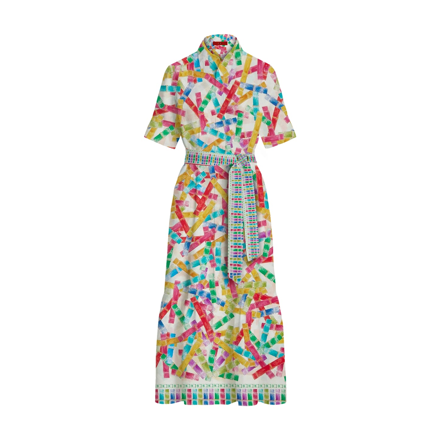 CHCH Summer Chic Printed Long Dress Women Fashion Lapel Half Sleeve Single Breasted Shirt Dresses 2024 Female Commuting Outfits