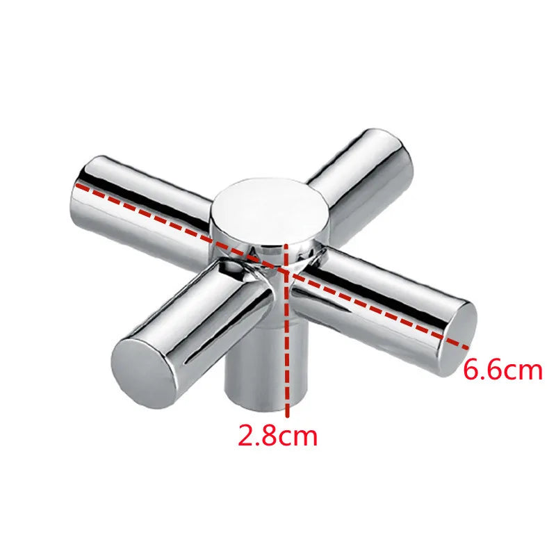 1Pc Cross Faucet Handle Switch Dish Basin Bathroom Sink Taps Cartridge Replacement Parts Hand Shank Kitchen Fixture Accessories