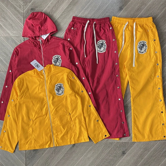 SAINT VANITY Embroidered Buckle Sports Sweatpants Jogger Men Women Drawstring Long Pants Trousers