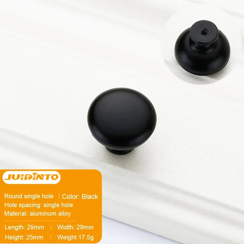 JUIDINTO 1pc Aluminium Cabinet Handle Pulls Black Handle 96-320mm Kitchen Drawer Handle for Furniture Wardrobe Closet