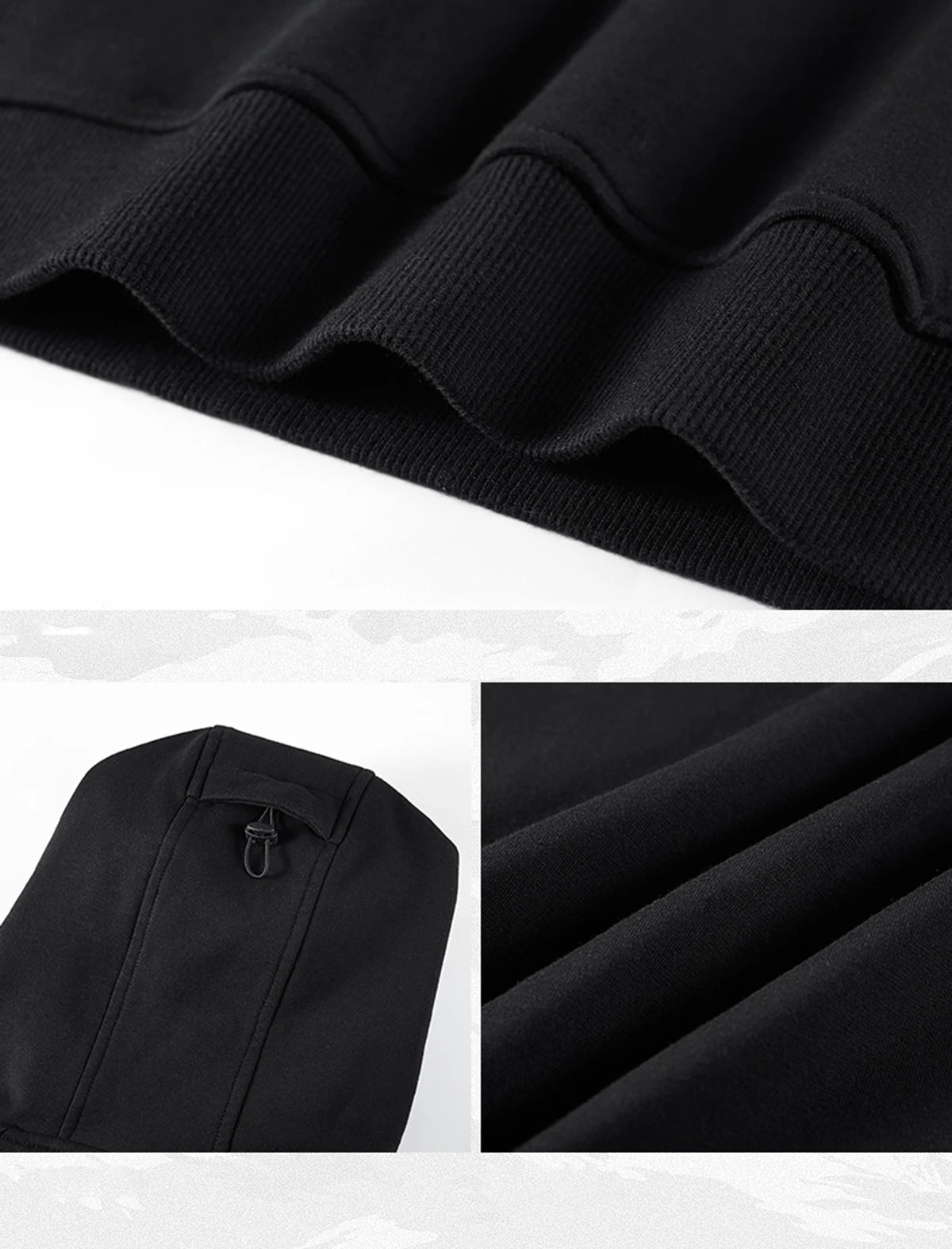 Streetwear Hoodies Harajuku Y2K Hip Hop Sweatshirts High Neck Mask Windproof Pullovers Dark Black Techwear Cargo Tops