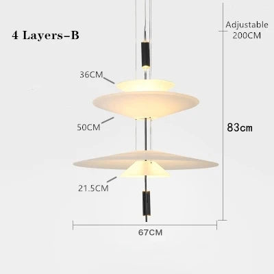 Postmodern LED Pendant Lamp Flying Saucer Indoor Decor Acrylic Chandelier Dining Table Bar Living Room Kitchen UFO Hanging Light