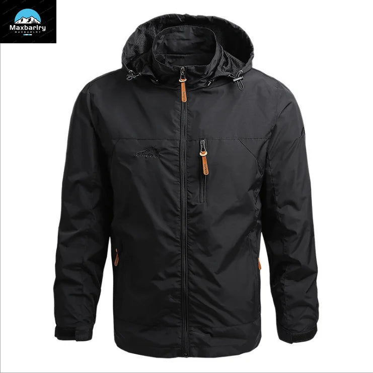 Men's Windbreaker Casual Men's Hooded Jacket Outdoor mountain Waterproof MA-1 Pilot Coat Men's Mountaineering Hunting Suit