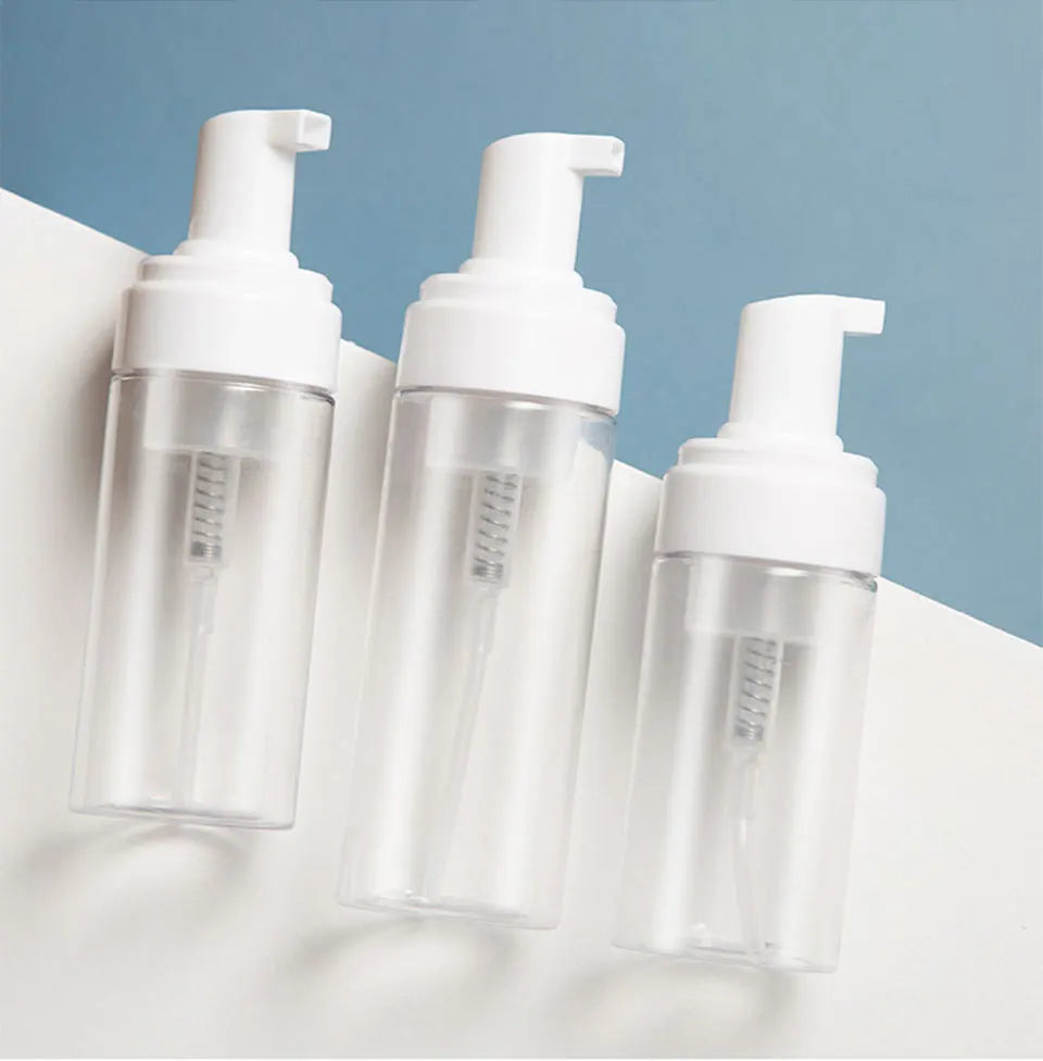 Soap Foaming Bottle Facial Cleanser Foam Maker Bottle with Silicone Clean Brush Portable Facewashing Mousse Foam Bottles