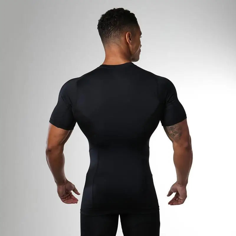 Summer Men's Quick Dry Compression T-Shirt Sport Running Short Sleeve Tees Gym Fitness Workout Bodybuilding Sweatshirt Clothes
